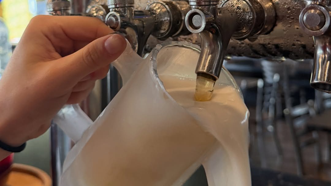 A beer being poured from the tap at Trussville Social